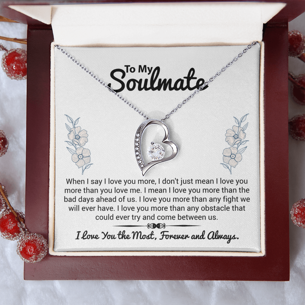 Mahogany-style LED luxury gift box – elegant presentation for romantic soulmate necklace

