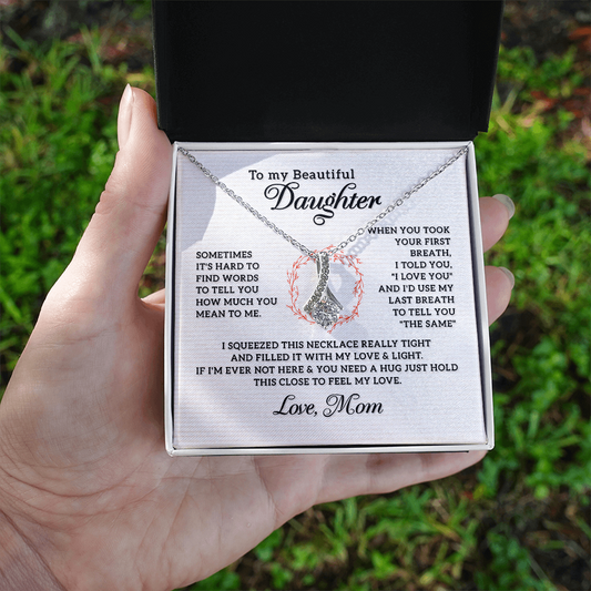 Love Knot necklace for mom from daughter
Meaningful mom gift from son with message card

