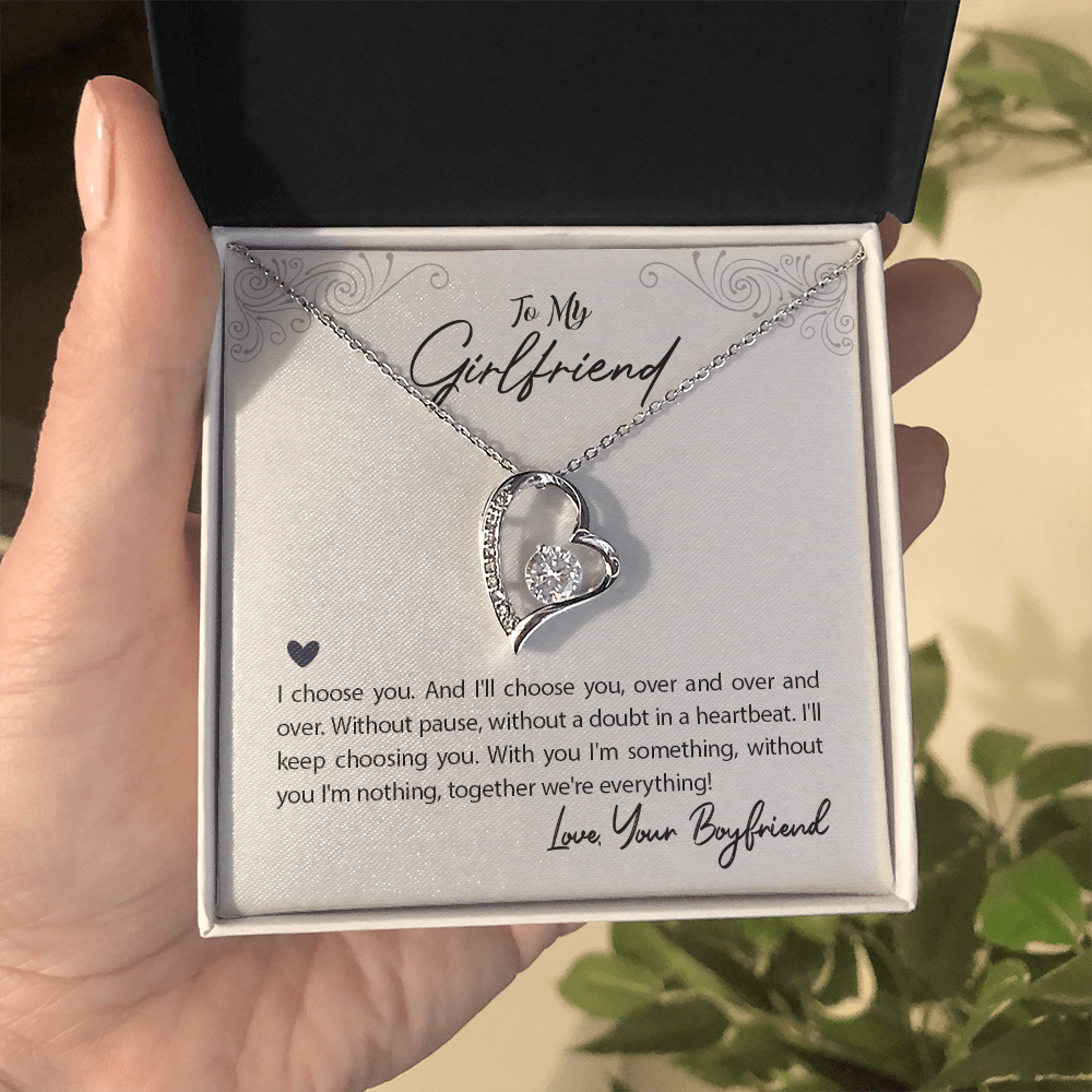 Romantic gift for girlfriend – Forever Love necklace with love note


