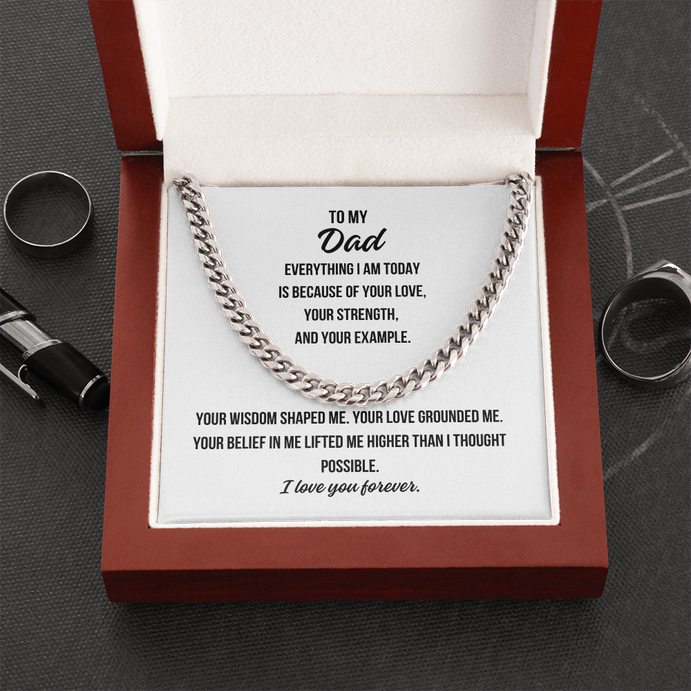Sentimental jewelry gift for father with thank you note from kids