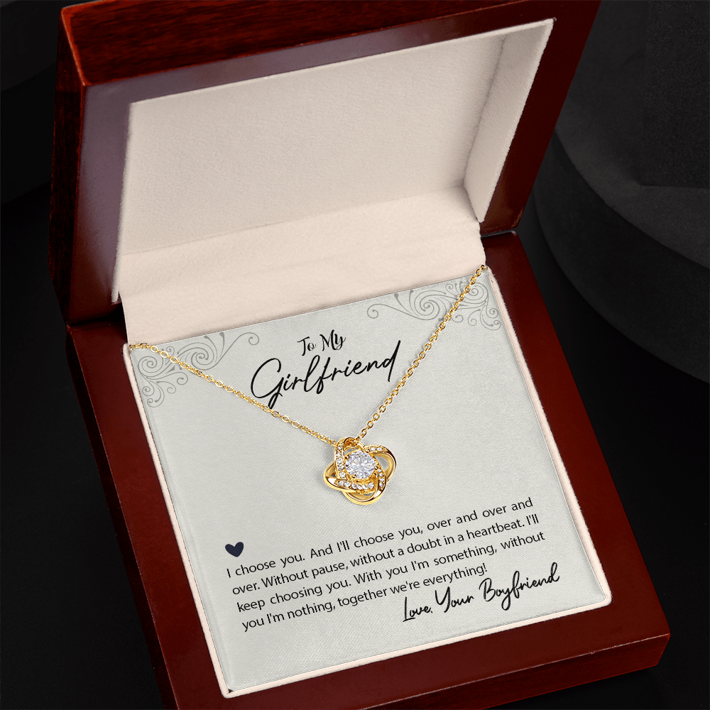 Sentimental keepsake necklace with romantic message card for her

