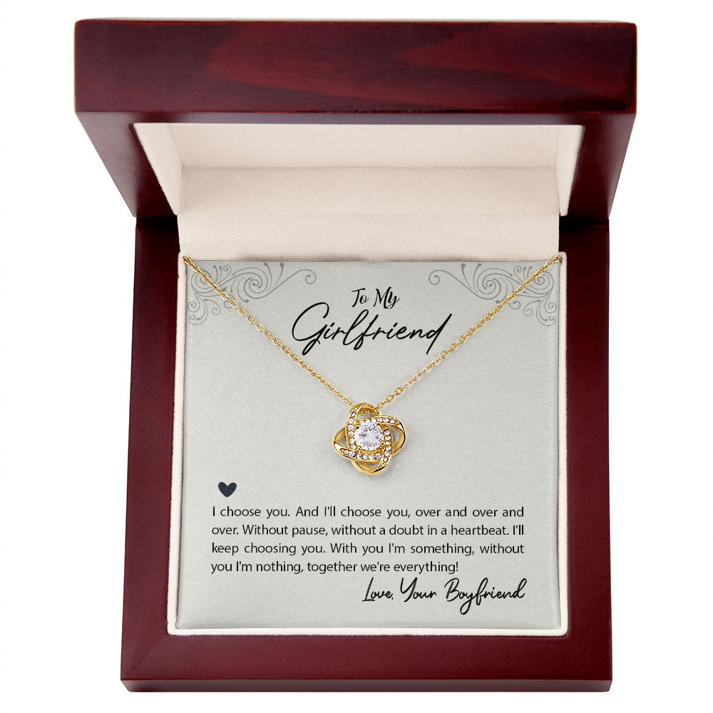 Sentimental keepsake necklace with romantic message card for her

