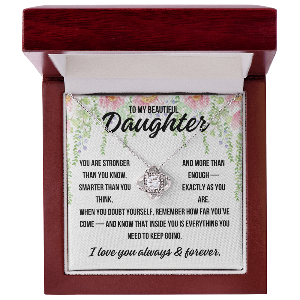 To My Daughter necklace with heartfelt message of strength and pride

