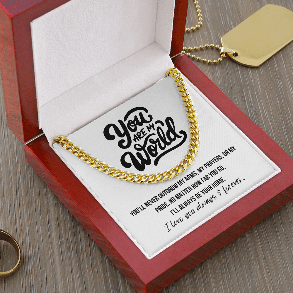 To My Son necklace with emotional message from parent


