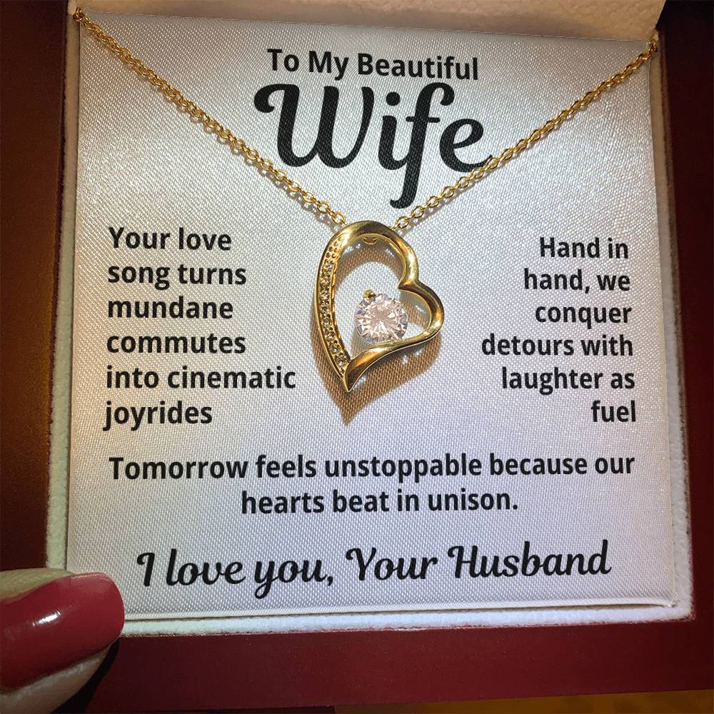 To My Beautiful Wife From Your Husband "Your Love Song..." Forever Love Necklace