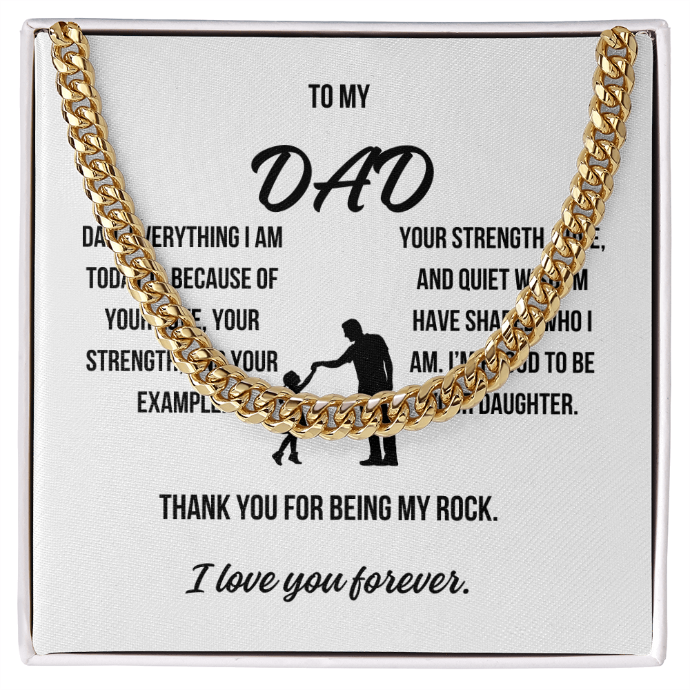 To My Dad – Cuban Chain Necklace from Daughter | Father's Day Gift, Birthday Gift for Dad,