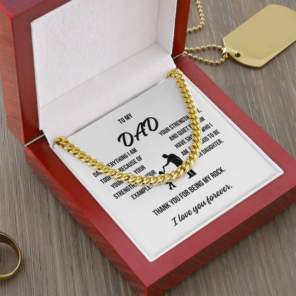 To My Dad – Cuban Chain Necklace from Daughter | Father's Day Gift, Birthday Gift for Dad,