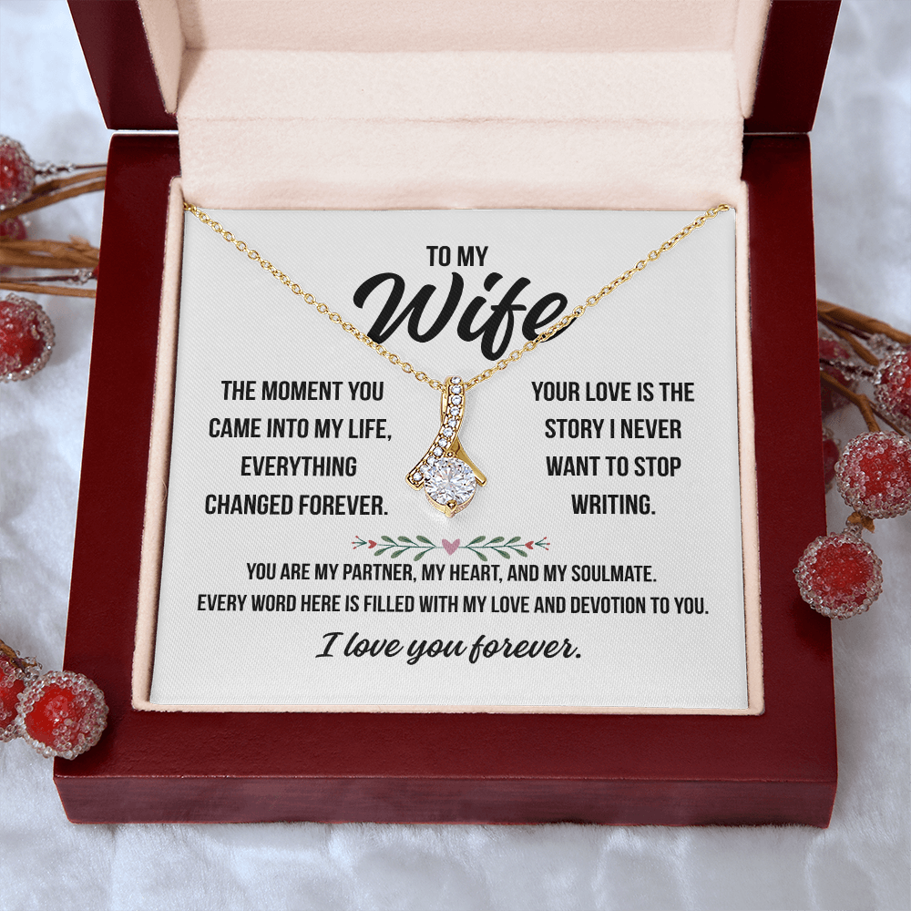 To My Wife – Alluring Beauty Necklace Gift from Husband | Deeply Romantic Forever Love Message for Anniversary, Birthday, or Just Because
