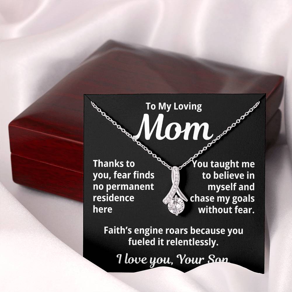 To My Loving Mom From Son "Thanks to You..." Alluring Beauty Necklace