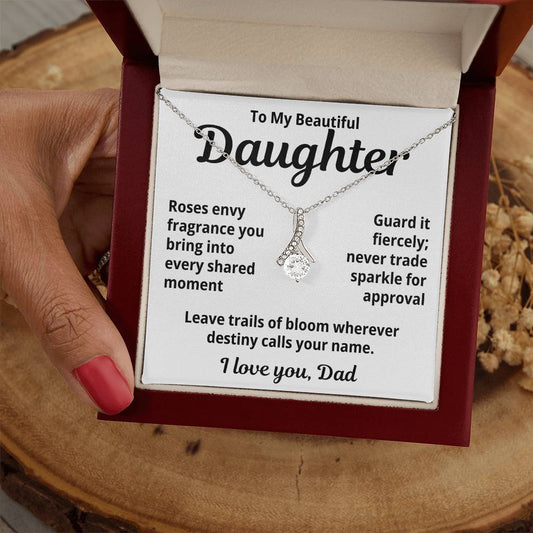 To My Beautiful Wife From Your Husband "Roses Envy Fragrance..." Alluring Beauty Necklace