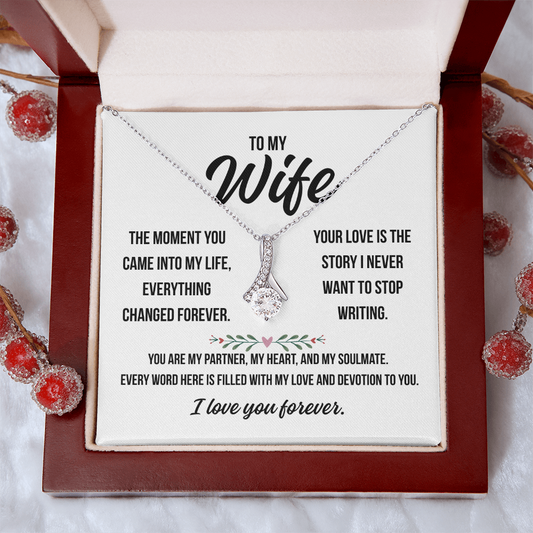 To My Wife – Alluring Beauty Necklace Gift from Husband | Deeply Romantic Forever Love Message for Anniversary, Birthday, or Just Because