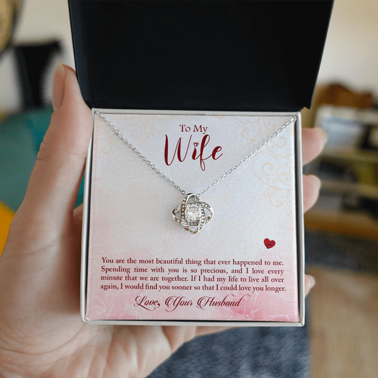 To My Wife – Love Knot Necklace from Husband | Romantic Gift with Deep Message of Love, Time & Devotion