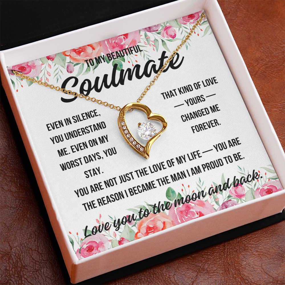 Emotional jewelry keepsake with message about unconditional love and growth

