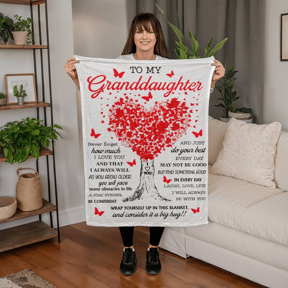 red heart tree blanket