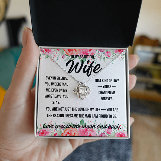 Alluring Beauty Necklace for wife with heartfelt message card from husband